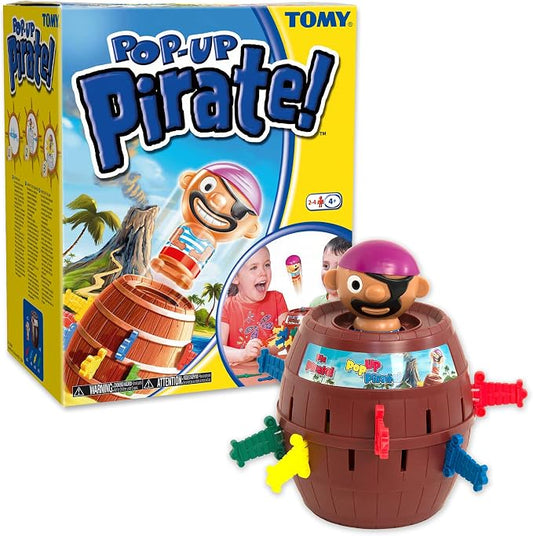TOMY Pop Up Pirate Family Action Game - 2-4 Players - Ages 4 Years+ | Family Game Night, Easy Toddler Games, 3 Ways to Play, Great for Pirate Themed Birthday Parties or Indoor Recess