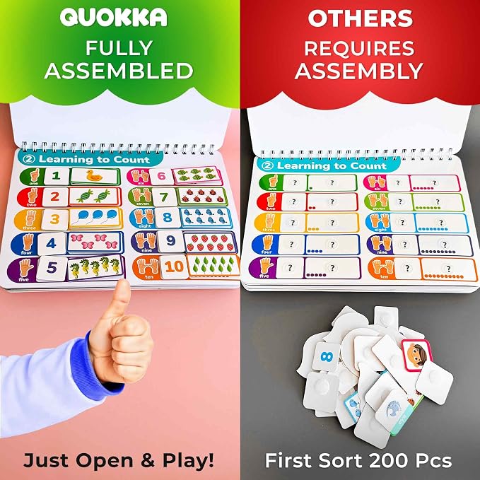 Montessori Busy Book for Toddlers 3-5 — Learning Toys for Kids 1-3 and 2-4 | Velcro Busy Book with Preschool Learning Activities for 1 year old — 15 Themes with 178 Elements — Homeschool Educational Toy