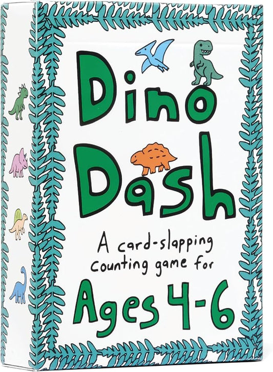 Award-Winning Kids Card Game Ages 4-6 | Fast-Paced Card-Slapping Game | Dino Dash Dinosaur Card Game | Quick-Counting Dino-Slapping Game Fast, Fun, and Frenetic | Brain Games for 2-4 Players