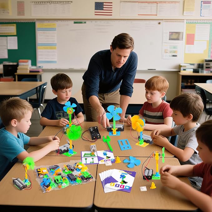 STEM Kits - 8 Bulk Circuit Science Kits for Kids Classroom Gifts Crafts | STEM Toys Science Experiment, Engineering Activities Boys Girls Grades 2-5, STEAM Project Electric Fans for School Party Gift
