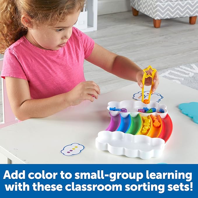 Learning Resources Rainbow Sorting Set Classroom Edition - Toddler Sensory Bin Toys, Montessori Fine Motor Skills, Color Shape Sorter Games, Preschool and Homeschool , Back to School, Teacher Gifts | Color Sorting Toy, Preschool Toys, Toddler Sensory B...