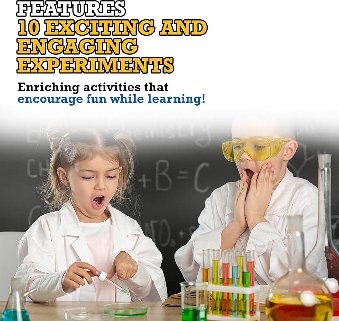 Dr. STEM Toys - Kids First Chemistry Set Science Kit | 29 Lab Elements Includes 10 Easy Experiments | Safe and Non-Toxic Ideas for Kids | Stem Experiments, Learning & Educational Toys