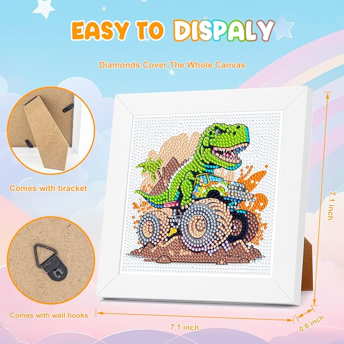 Diamond Art Kits with Wooden Frame - Arts and Crafts - Dimond Art Painting by Numbers - GEM Art for Beginners Adult Home Wall Decor