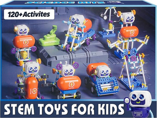 SMILESSKIDDO 120-in-1 Science Robot Kit STEM Learning & Education Toy | 120+ Experiments, Build a Robot, Step-by-Step Guide, Educational Gift for Boys & Girls, STEM Learning, Ages 5+