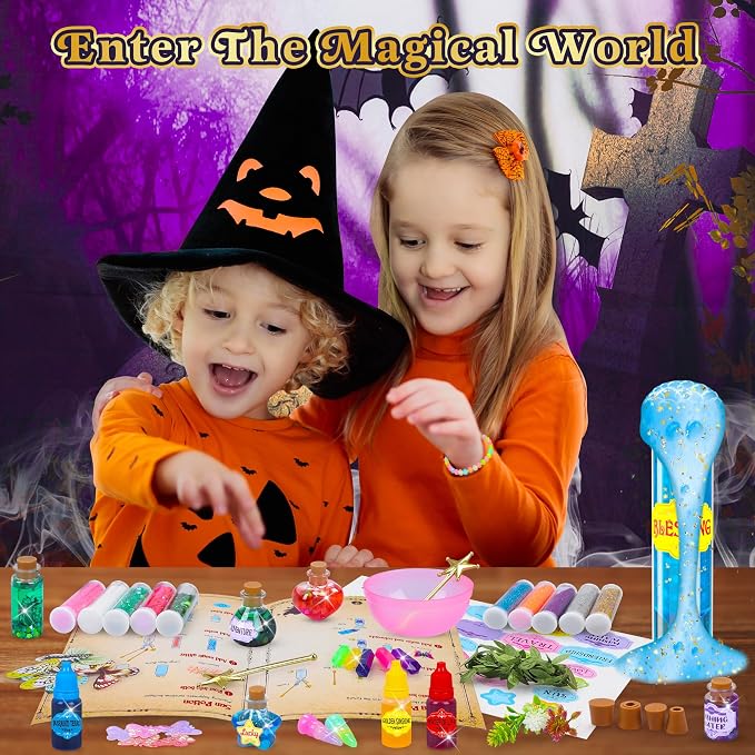 CARTELL Fairy Magic Potions Kit for Kids, Potions Craft Kit Age 6-10 | 26 DIY Mixed Wizard Potion Bottles, Mystery Potions Kit, Christmas Decorations Gifts for 6 7 8 9 10+ Year Old Girls Boys