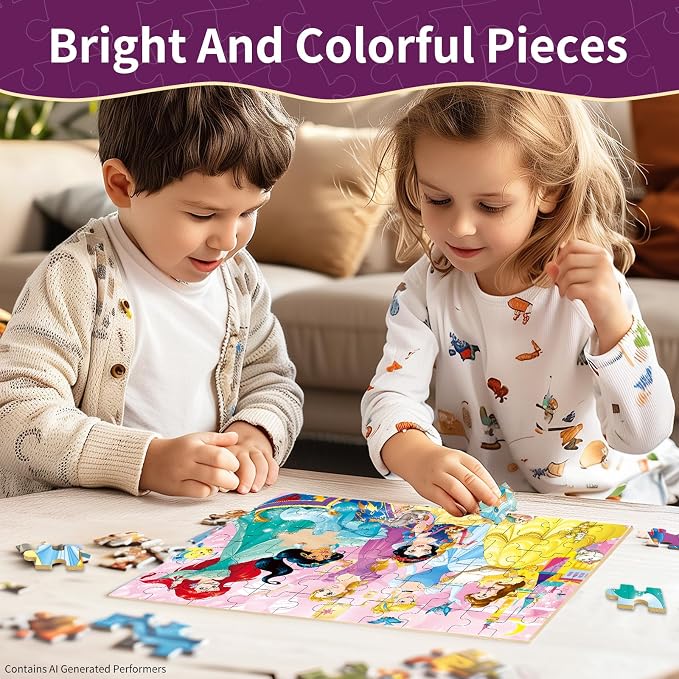 Kids Puzzle Ages 3-8, 60 Piece Jigsaw Puzzles in Metal Box, Educational Learning Toys for Boys and Girls, Premium Puzzle Games