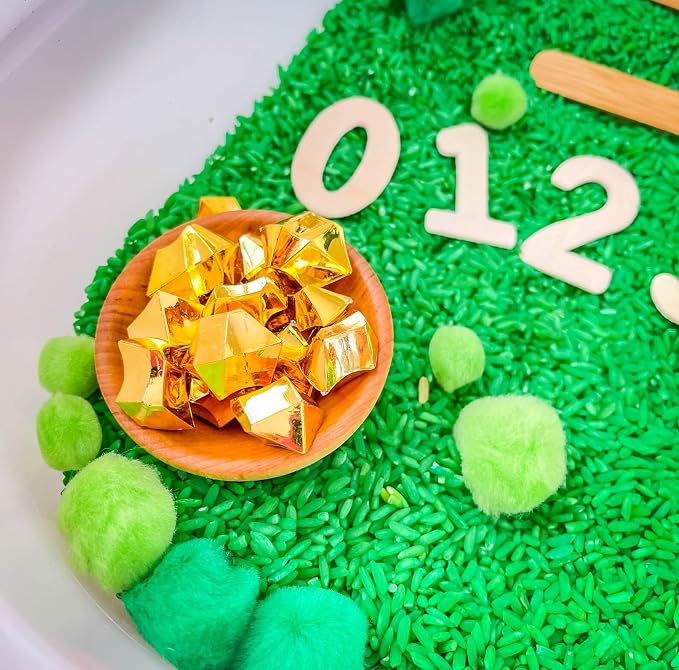 Kids Sensory Bins Montessori Sensory bin, Sensory Toys, Sensory Bins, Sensory Bin for Preschoolers (St Patrick Day Counting)