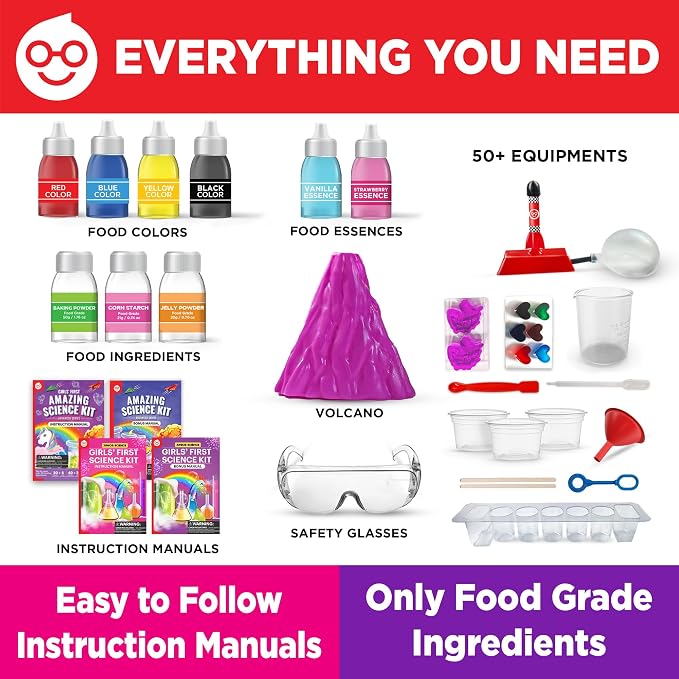 Doctor Jupiter Girls’ First Science Gift Set for Ages 4+, Birthday Gift | Set of Girls' First Science Kit & Amazing Science Kit, 200+ Experiments, Birthday Gift Ideas for Girls Ages 4,6,7,8, STEM Toy