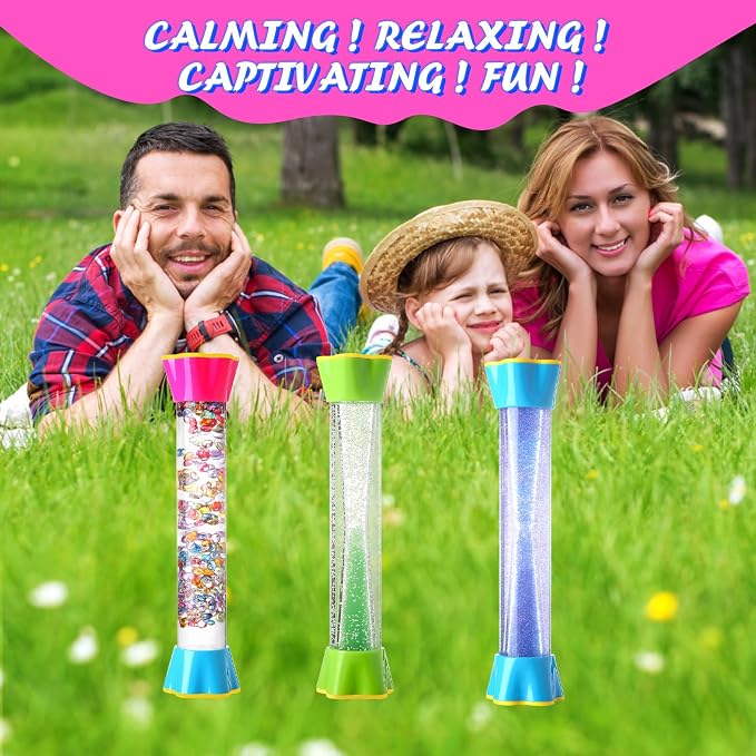 Sensory Fidget Tubes - Stocking Stuffers for Kids & Adults - Liquid Motion Bubbler Sensory Toys - Kids Stocking Stuffers - Colorful Bubble Fidget Toy for Desk & Travel