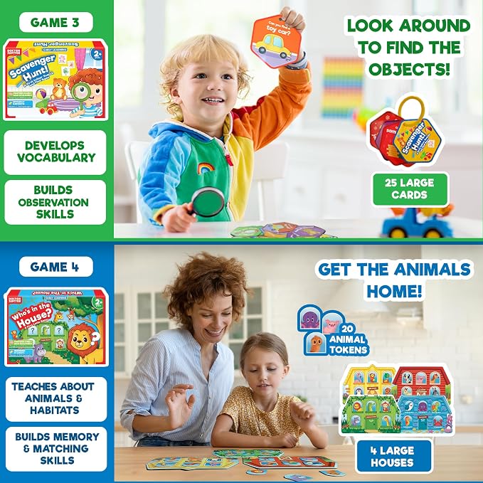 Doctor Jupiter My Big Box of Games for Kids Ages 2-3-4 Years Old | Birthday Gift for Boys & Girls Ages 2,3,4, My Big Box of Games, Montessori Educational Toy, Learning Activity Set