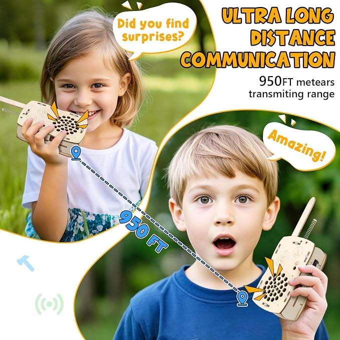 Stem Projects Walkie Talkies Toys for Boys Age 8-12 12-14 Science Kit Building Own DIY Electronics Kit for Kids Science Experiments Kid 9-12 Boy Toys Birthday Gift 8 9 10 11 13 Year Old Teen Girl