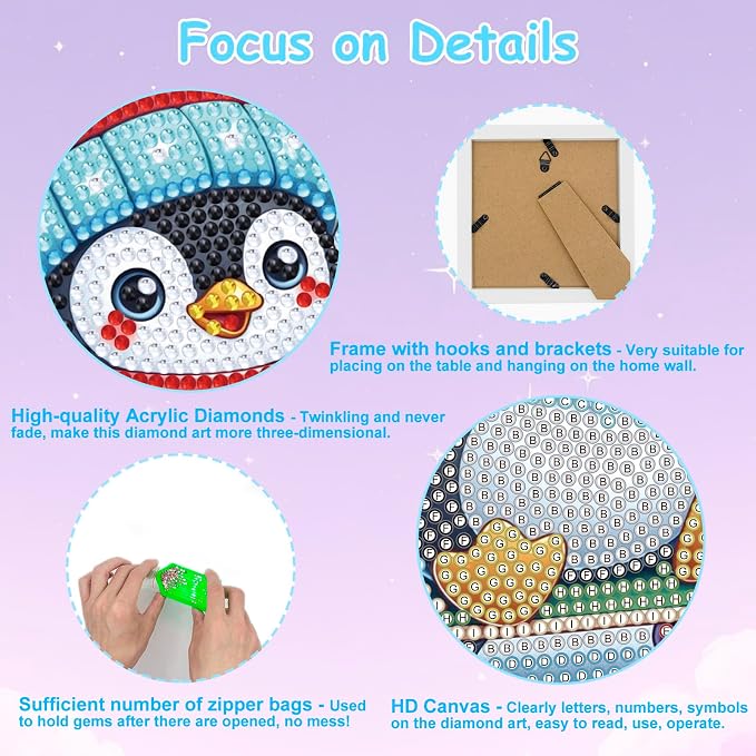 Nardoll Diamond Art Kits - Arts and Crafts - Diamond Art Painting with Wooden Frame - GEM Art for Girls Boys Adults Beginners Home Wall Decor Gifts