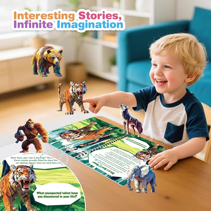 4Pcs Educational Sticker Puzzle Book for Kids, Travel Puzzle Sticker by Number Activity Books with Story - Airplane Car Road Trip for Girls Kids Early Learning, Screen Free, Separation Anxiety Gifts