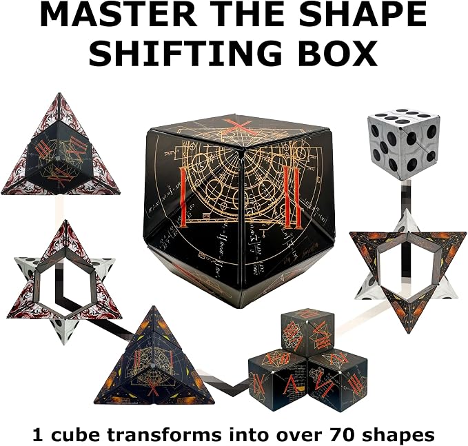 Shashibo DODECA Magnetic Puzzle Cube, Stress Relief Fidget Toy | 100+ Possible Shapes, Sensory Fidget Toy For Adults & Kids, Fun Shape Shifting Puzzle Box For All Ages