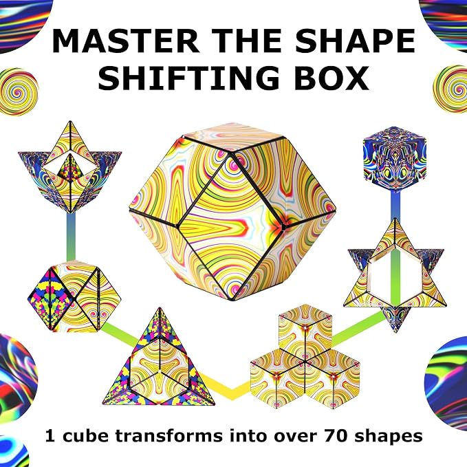 Shashibo DODECA Magnetic Puzzle Cube, Stress Relief Fidget Toy | 100+ Possible Shapes, Sensory Fidget Toy For Adults & Kids, Fun Shape Shifting Puzzle Box For All Ages