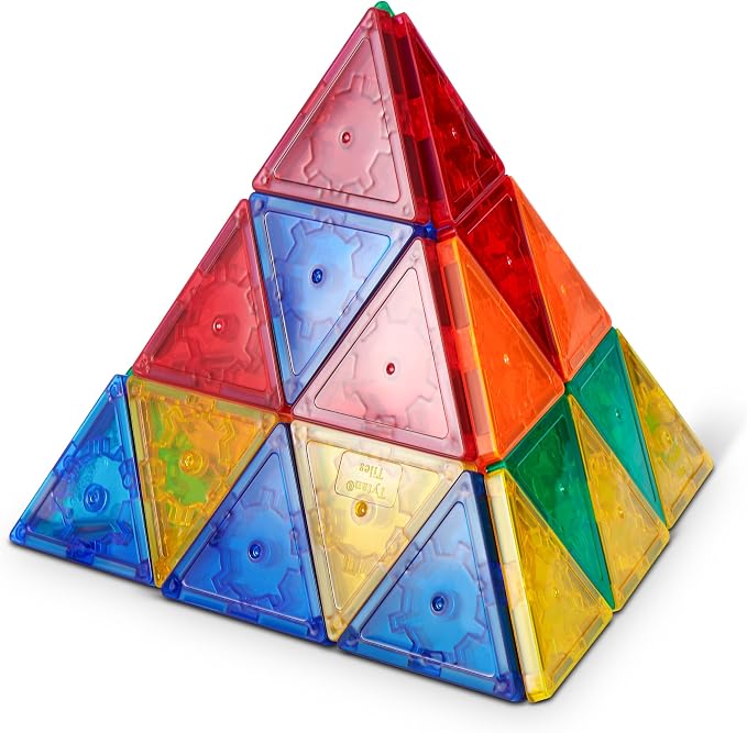 Tytan Magnetic Tiles 120-Piece Building Set by ZURU | STEM, Montessori & sensory play; strong snap-fit magnets; build 2D & 3D shapes; develops motor skills; STEM gift for kids