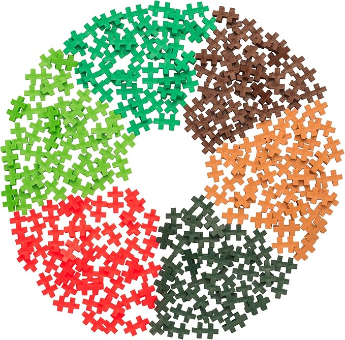 PLUS PLUS 240 Piece Jungle Mix Tube & Baseplate - Waffle Blocks Stem Toy | Sensory Bin Fillers, Gifts for Boys & Girls, Classroom Must Haves, Christmas Stocking Stuffers for Kids, Math Manipulatives