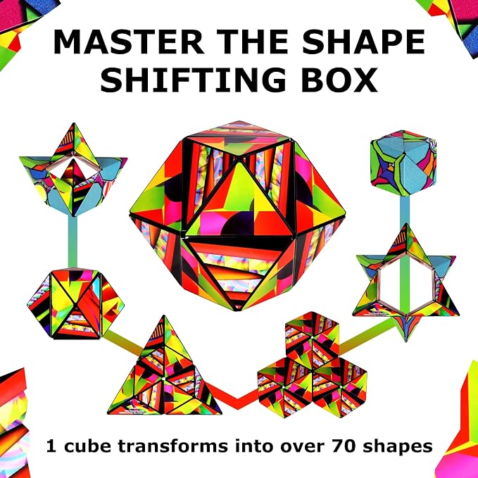 Shashibo DODECA Magnetic Puzzle Cube, Stress Relief Fidget Toy | 100+ Possible Shapes, Sensory Fidget Toy For Adults & Kids, Fun Shape Shifting Puzzle Box For All Ages