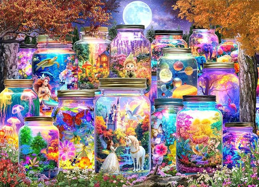 200 Pieces Jigsaw Puzzles for Kids and Adults- The Dreamlike World in a Jar | Puzzles for Kids Ages 6-8 8-10 Year Old,Learning Educational Toys for Boys and Girls Ages 10-12 Year Old,Boys Girls Gifts
