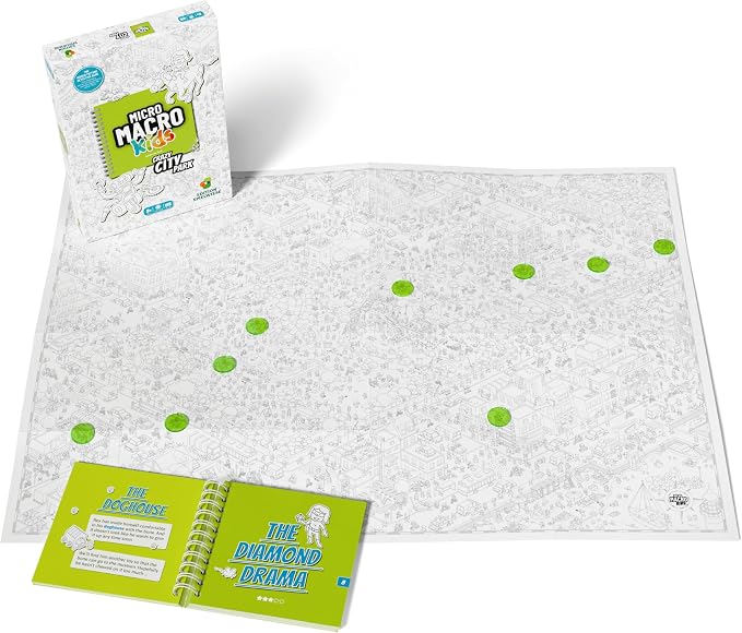 Hachette Boardgames MicroMacro Kids: Crazy City Park | Detective Family Game for Kids | Cooperative Board Game with 22 Search and Find Puzzle Cases | Ages 6-8 | 1 to 4 Players | 10-30 min