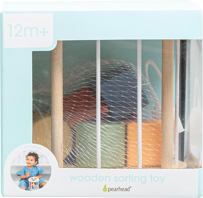 Pearhead Wooden Match and Roll Shape Sorter - Ages 12m+