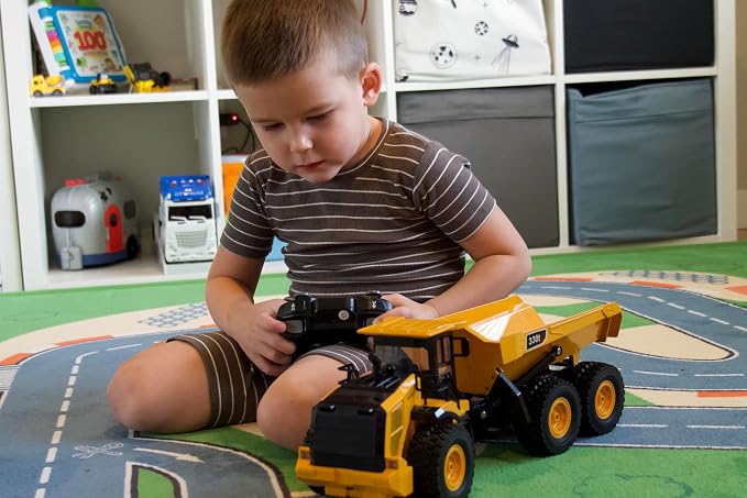 Mighty 9-Channel RC Dump Truck Toy | 1:18 Scale All-Terrain 6-Wheel Construction Vehicle with Lights & Sounds, 6 Wheels & 100-Min Battery, Remote Control Truck for Kids & Adults, Great STEM Gift 2026