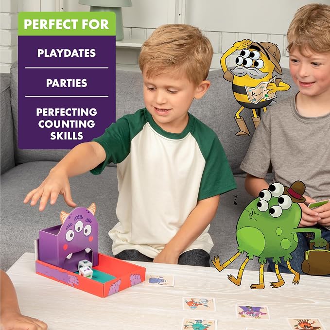 Exploding Kittens Monster Match, 2-6 Players, Ages 4+ Kids Matching Game | Roll dice, match monsters, and spot the right cards in this quick kids game that builds counting and pattern skills.