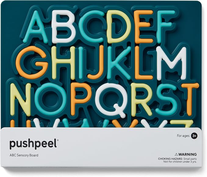 Pushpeel Advanced ABC Tracing Puzzle Board (Best for Ages 4+) – Silicone Learning Toy for Pre-Writing & Fine Motor Skills – Quiet Sensory Travel Activity Toy for Kids – Uppercase Alphabet, Spruce