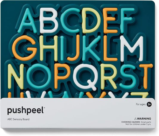 Pushpeel Advanced ABC Tracing Puzzle Board (Best for Ages 4+) – Silicone Learning Toy for Pre-Writing & Fine Motor Skills – Quiet Sensory Travel Activity Toy for Kids – Uppercase Alphabet, Spruce