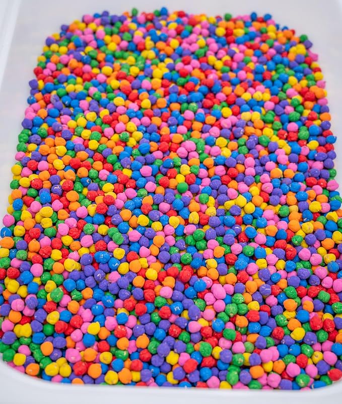 Colored Chickpeas for Sensory Play and Sensory Bins - Many Different Seasonal Colors (4 Cups, Rainbow)