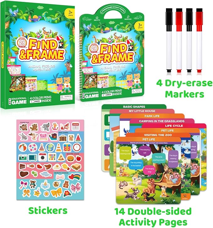 Search and Find Activity Books for Kids Ages 3-5, Toddler Toys Travel Games | Kids Busy Book for Car Airplane Road Trip Essentials, Perfect Easter Christmas Birthday Gift, Preschool Learning Activities