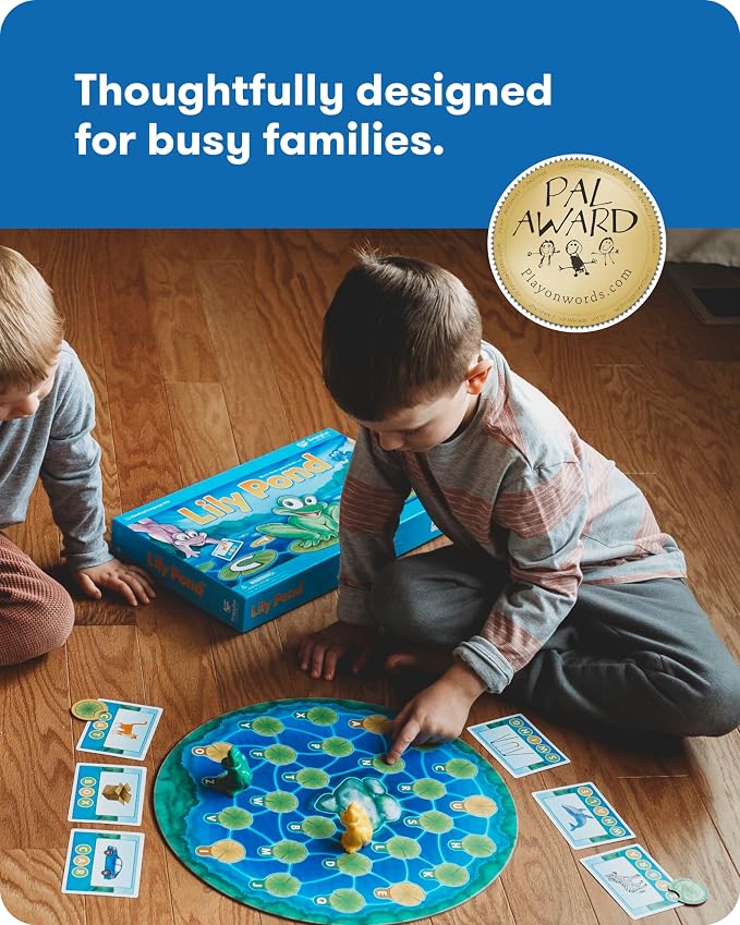 Lily Pond - Educational Game to Practice Early Reading and Spelling - an Engaging and Fun Toddler Game - 2 to 4 Players, Ages 4 & Up
