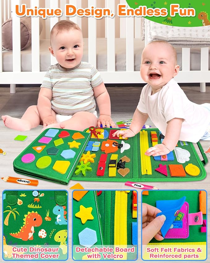 Busy Board Montessori Toys for Toddler Boy Birthday Gifts Busy Book | Sensory Toys, Airplane Car Travel Toy, Learning Educational Toys, Activity Book, Toddler Activities, Fine Motor Skills