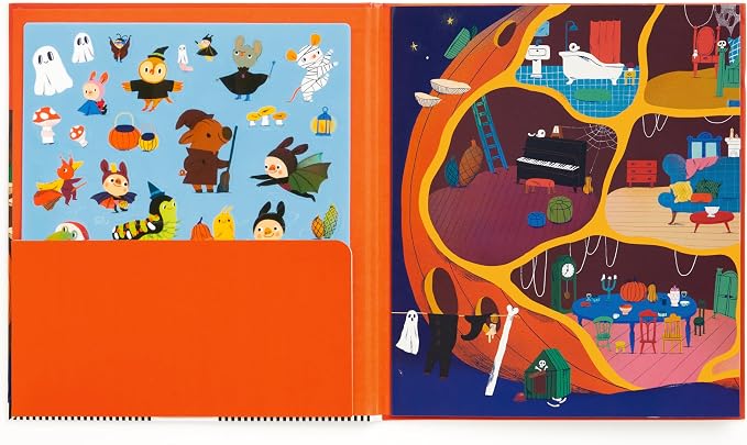 Mudpuppy Pumpkin Village Sticker Play Activity Set – Reusable Sticker Set Featuring Fun Fall Pumpkin Scene