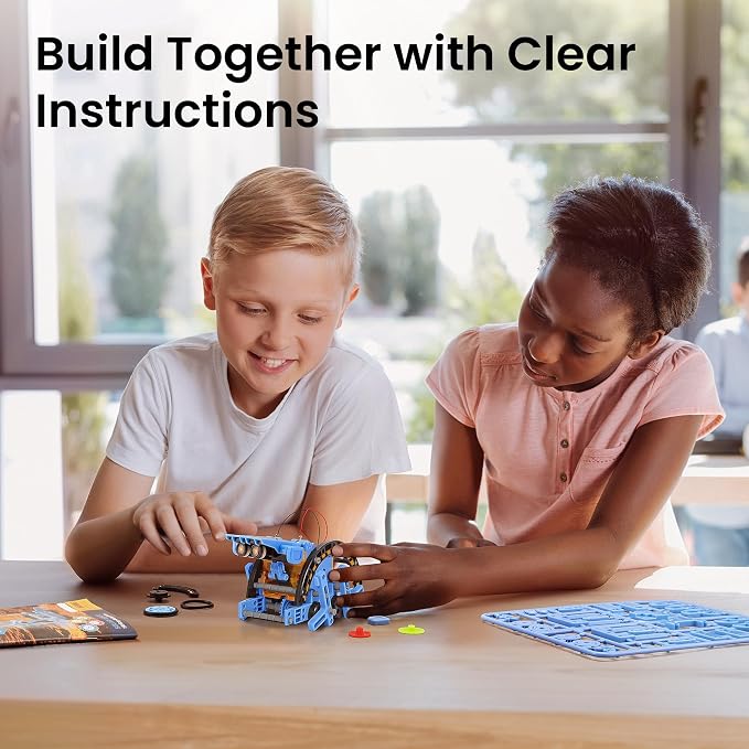 Sillbird Solar Building Robot Kit 12-in-1 STEM Gift for Boys Ages 8-13 | Sun or Battery Powered, DIY Educational Birthday Presents, Buildable Learning Set, Science Toys for Kids, 196 Pieces