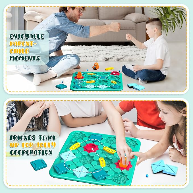 fygurso STEM Board Games for Kid, Puzzle Logical Builder Kids Toys, Preschool Montessori Brain Teasers Birthday for Kids 4-8 Years Old