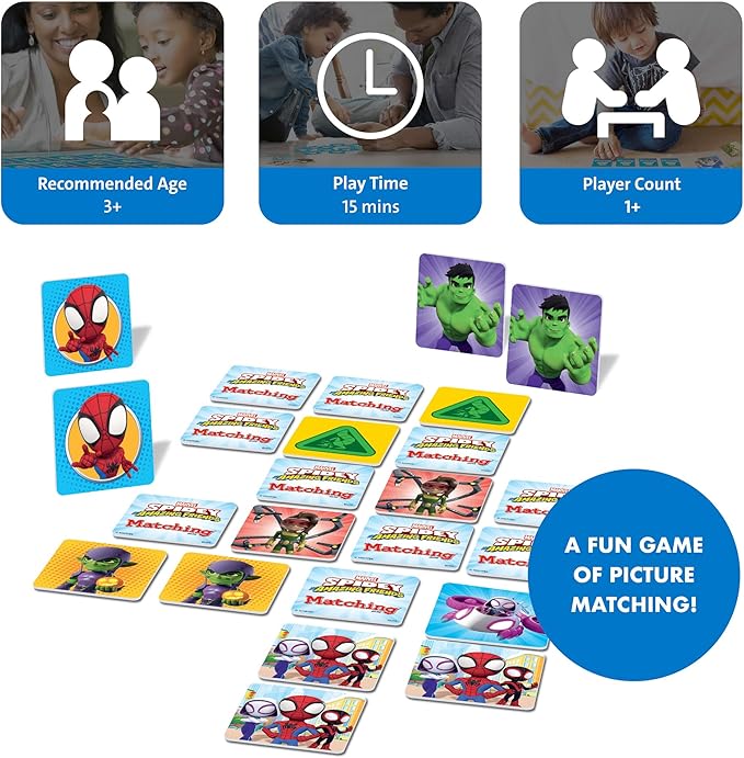 Wonder Forge Marvel Spidey and His Amazing Friends Matching Game - Educational Memory Game for Kids Ages 3+ - Fun for Toddler Boys and Girls Featuring Spiderman and Friends