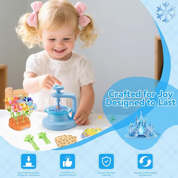 Hamdol DIY Flower Bouquet Kit for Boys and Girls Ages 4-8, Fabric Arts & Crafts Toy for Kids 5 6 7 8, Educational STEM Activity Set, Creative Gift Idea for Birthday, Valentine, Easter or Holiday