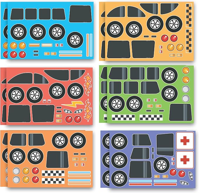 Kids Paint Your Own Wooden Car Craft Kits (12 Pack) – DIY Wood Painting Art Kits, Individually Wrapped w Paint, Brush & Bonus Decal Stickers – Party Favors, Classroom Crafts, Bulk Kids Activities