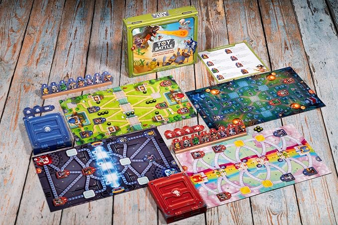 Toy Battle Board Game | Tactical Tile Placement and Troop Strategy Game with 8 Unique Terrains, Fun for Kids & Adults, Ages 8+, 2 Players, 15 Mins