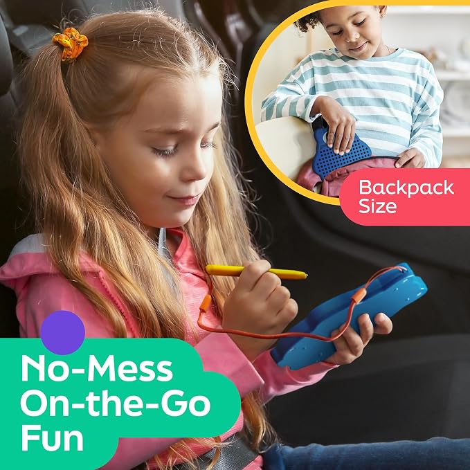 Magnetic Drawing Board for Kids & Toddlers, Airplane & Car Ride Travel Toy | Magnetic Bead Board with Stylus Pen, Mess-Free Travel Toys for Toddlers & Kids, Road Trip & Flight Gift for Boys & Girls