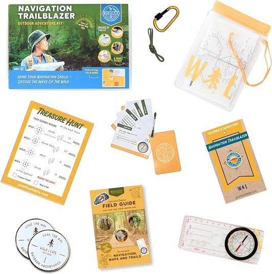 Navigation Trailblazer Kit for Kids Ages 8+ | Includes compass, map, ranger beads for hands-on wayfinding and exploration skills, a STEM gift for road trips & family play
