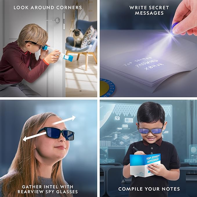 National Geographic Spy Science Kit with 10 Secret Missions for Kids | 10 Secret Missions, Spy Gadgets and Gear, Detective Activities, Pretend Play, Science Experiments, Birthday Gift