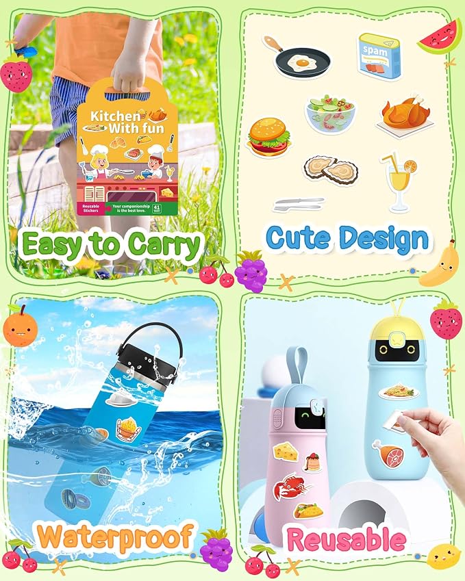 Benresive Reusable Sticker Book for Toddlers, Travel Stickers for Kids | Toddler Travel Activities Toys, Birthday Gifts for Boys & Girls, Airplane Travel & Road Trip Essentials Kids