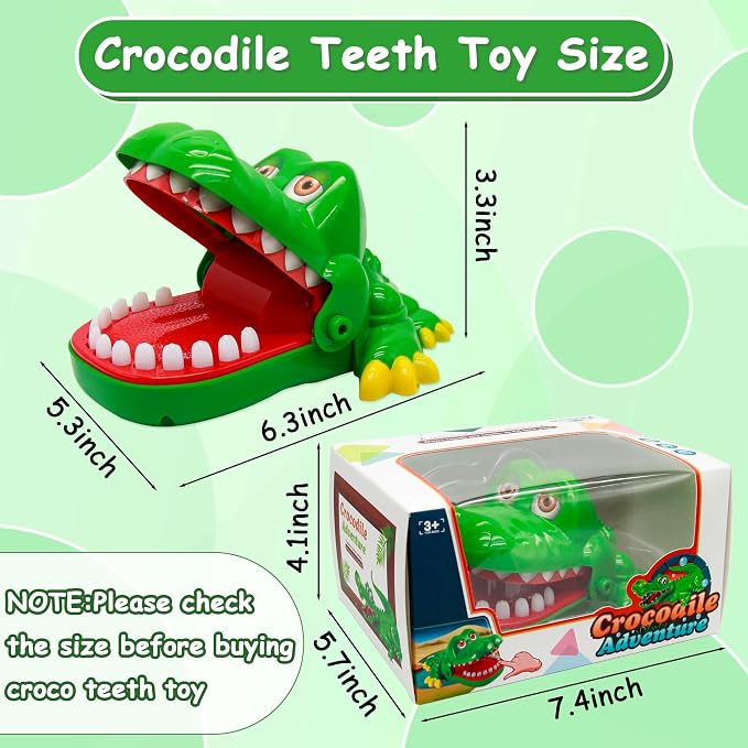 Crocodile Teeth Game for Kids Ages 4+, Alligator Tooth Game Push Teeth Down Toy, Funny Chomping Mouth Bite Surprise Games, No Batteries Travel Family Party Toy for Boys Girls