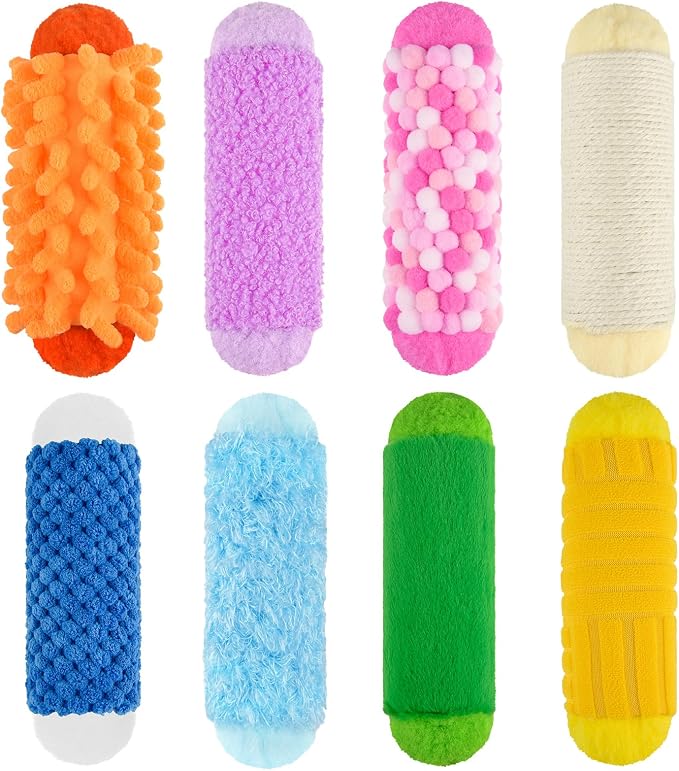 8 PCS Sensory Toys Assorted Textured Exercise Sensory Bar Toys for Kids Baby Classroom Preschoolers Kindergarten Autism Educational