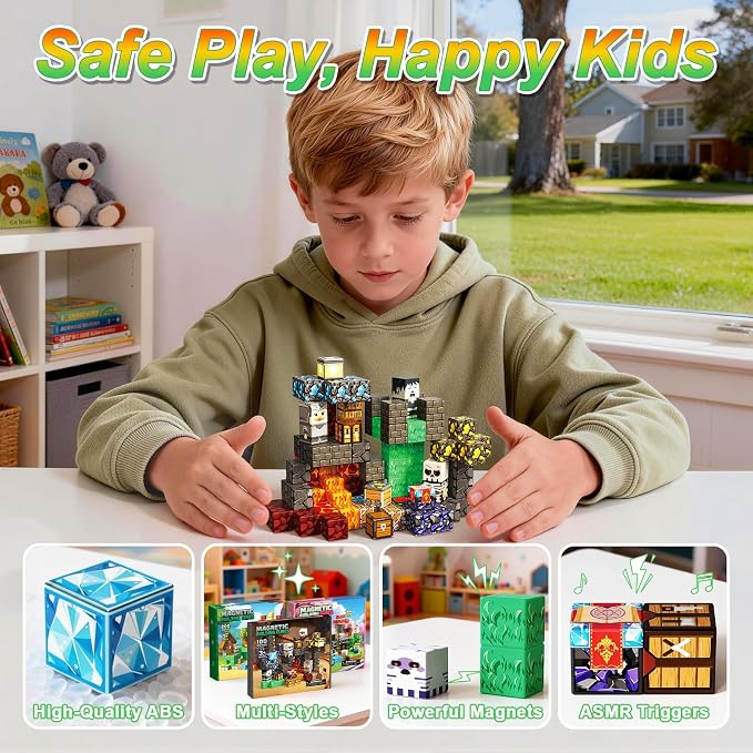 Magnetic Blocks, 100PCS Toys Building Cube Birthday Gifts for Kids | Magnetic Cubes, 0.8 inches Building Blocks, STEM Construction Toys Christmas Birthday Gifts for Kids Boys Girls