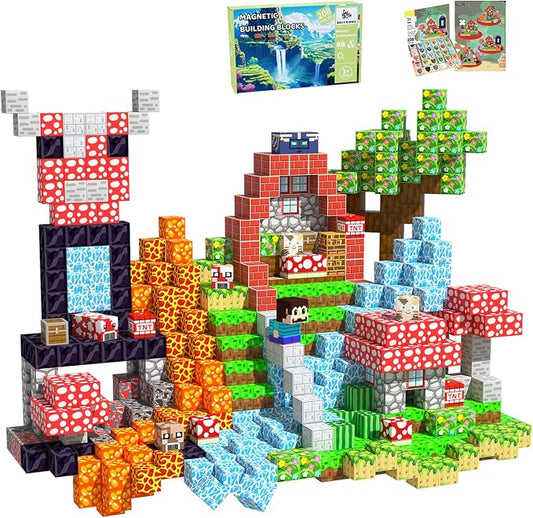Magnetic Blocks, 208PCS Toys Building Cube Birthday Gifts for Kids | Magnetic Cubes, 0.8 inches Building Blocks, STEM Construction Toys Christmas Birthday Gifts for Kids Boys Girls