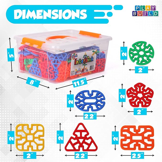 Interlinks Connector Building Toys, Interlocking Stem Toys for Boys and Girls, Baby and Toddler Toys, Creative Construction Stem Building Toys, Ages 3+