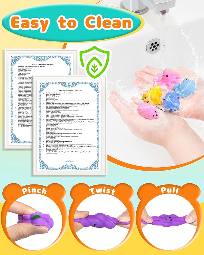 100 Pack Kawaii Squishy Toys, Fidget Party Favors for Kids 3-5, 4-8, 8-12 | Treasure Box Toys for Students, Classroom Prizes, Mini Birthday Gifts, Goodie Bag Stuffers, Bulk Fidget Squeeze Toy